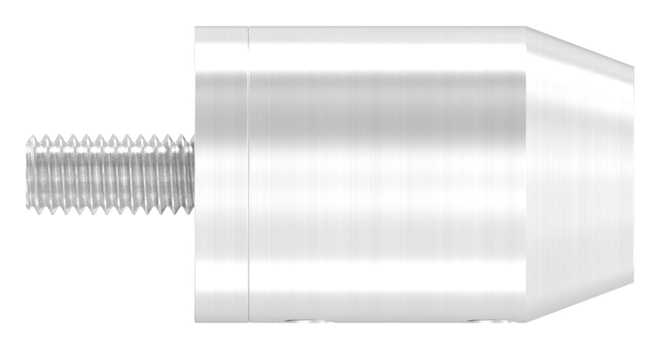 Querstabhalter (zum Stoßen vorne) gerader Anschluss, Bohrung vorne 12,2mm, V2A