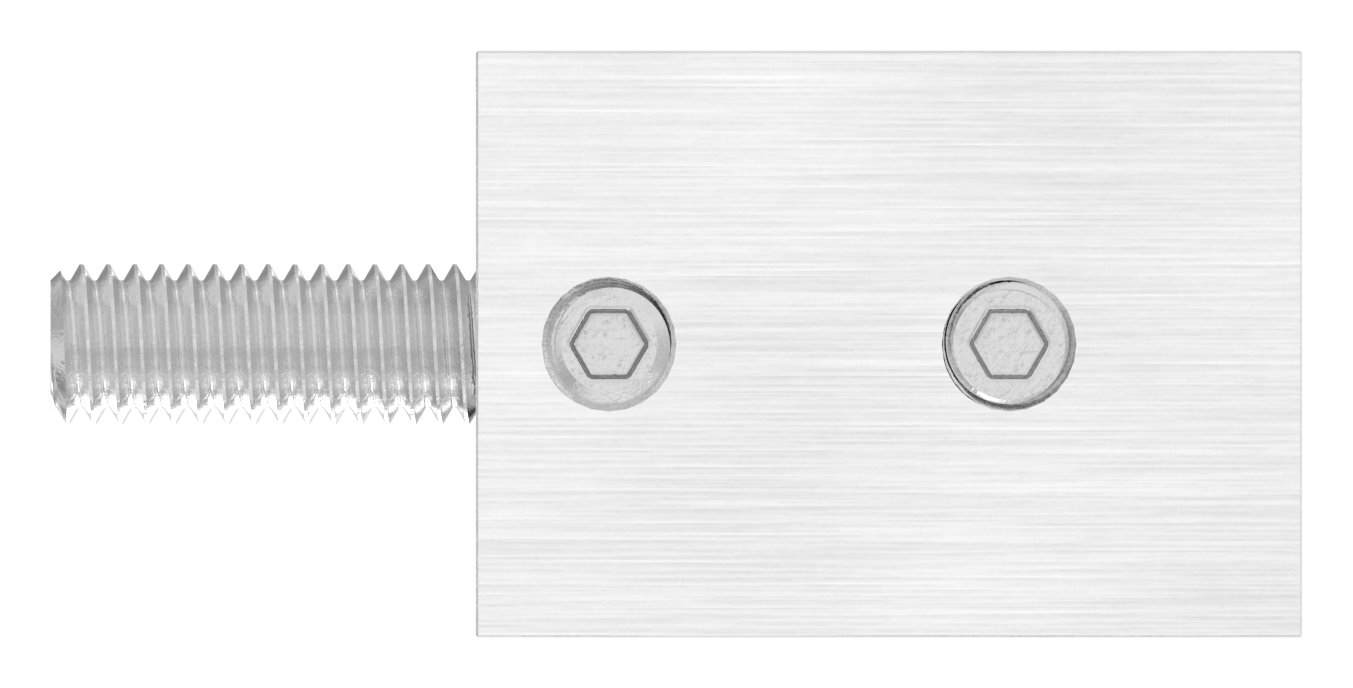 Querstabhalter für geraden Anschluss, 12x12mm Vierkant, V2A