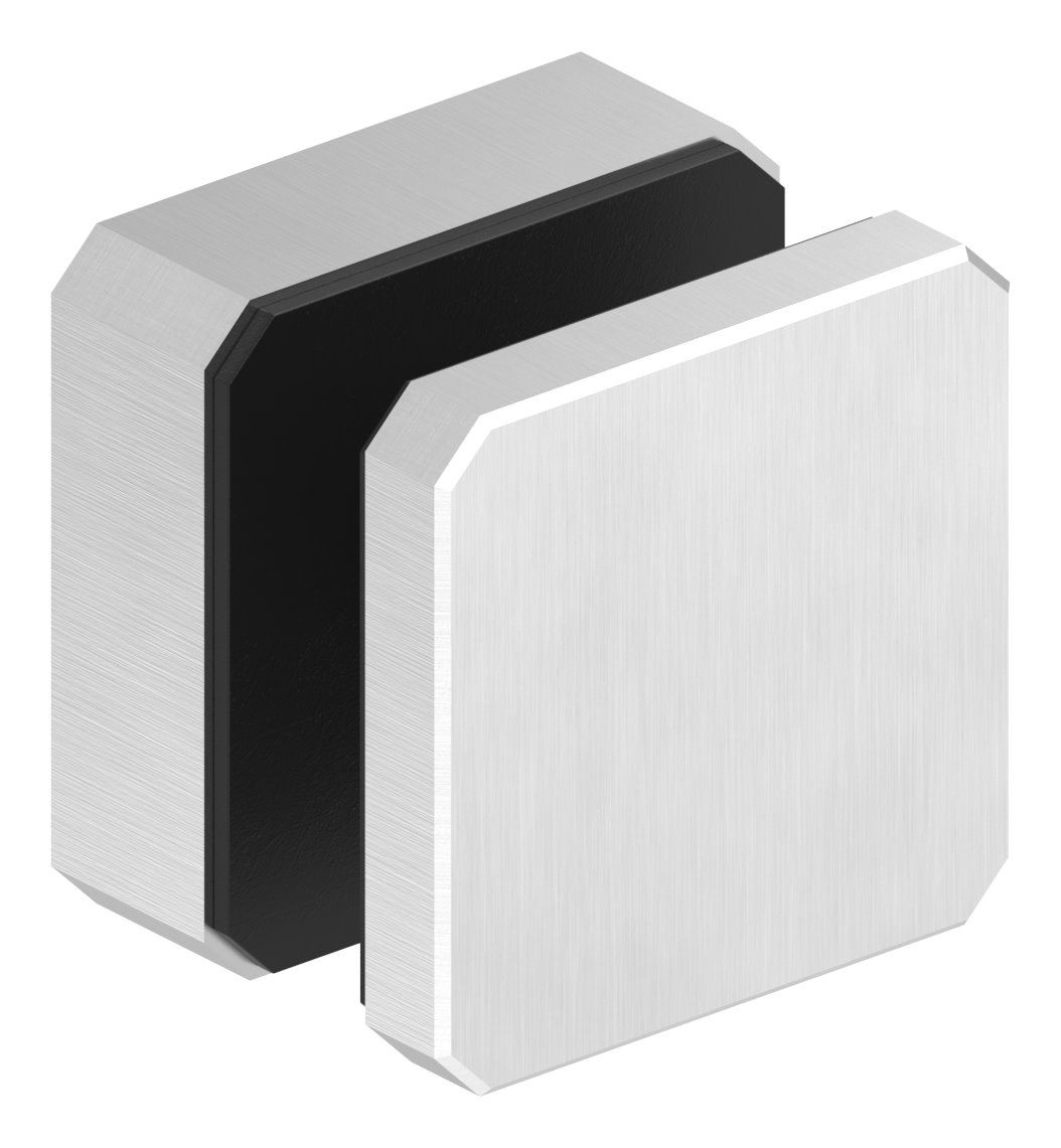 Glaspunkthalter 63x63mm, flach, V2A