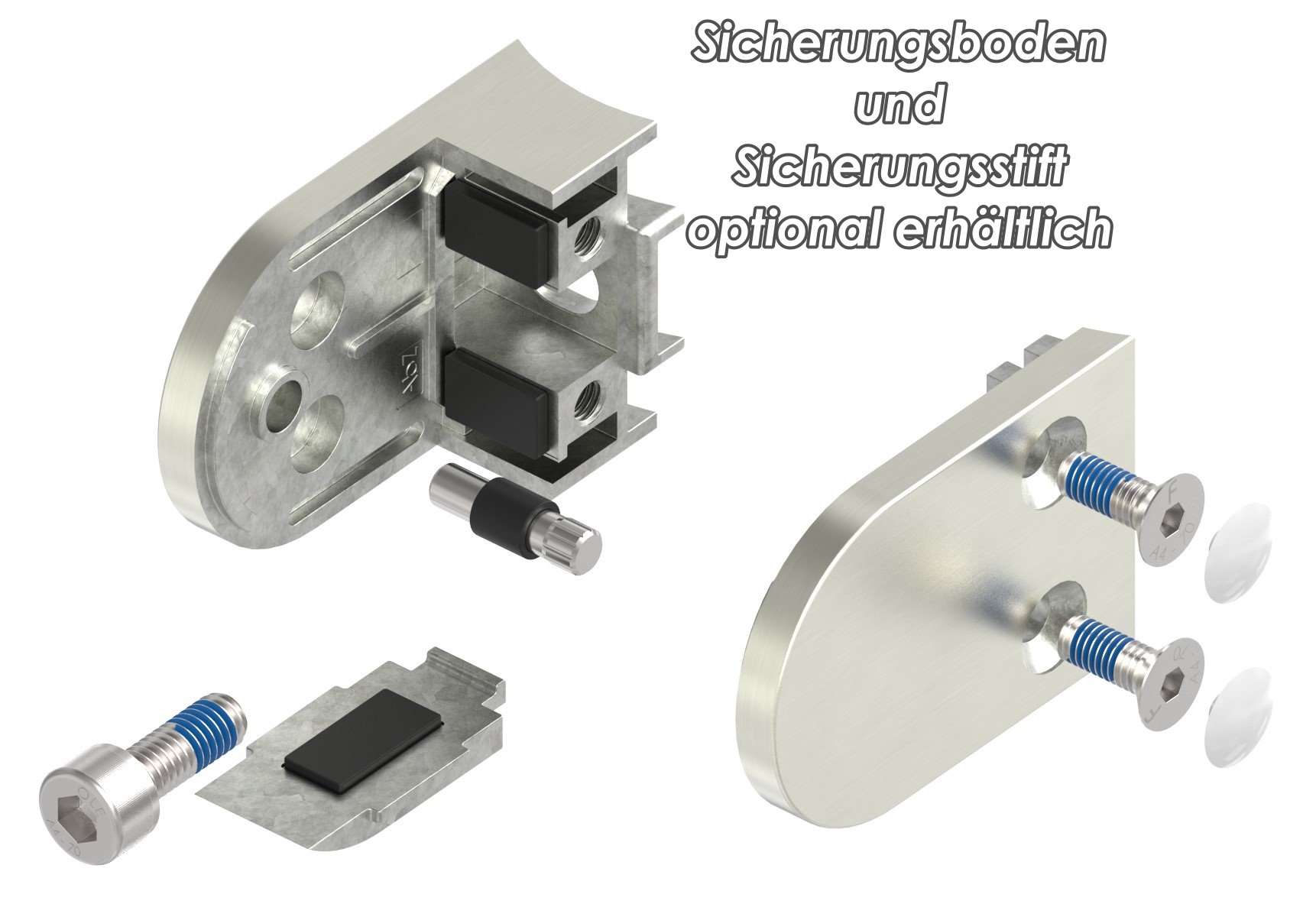 Glasklemme Mod. 38, Anschluss: 60,3mm, VA-Effekt