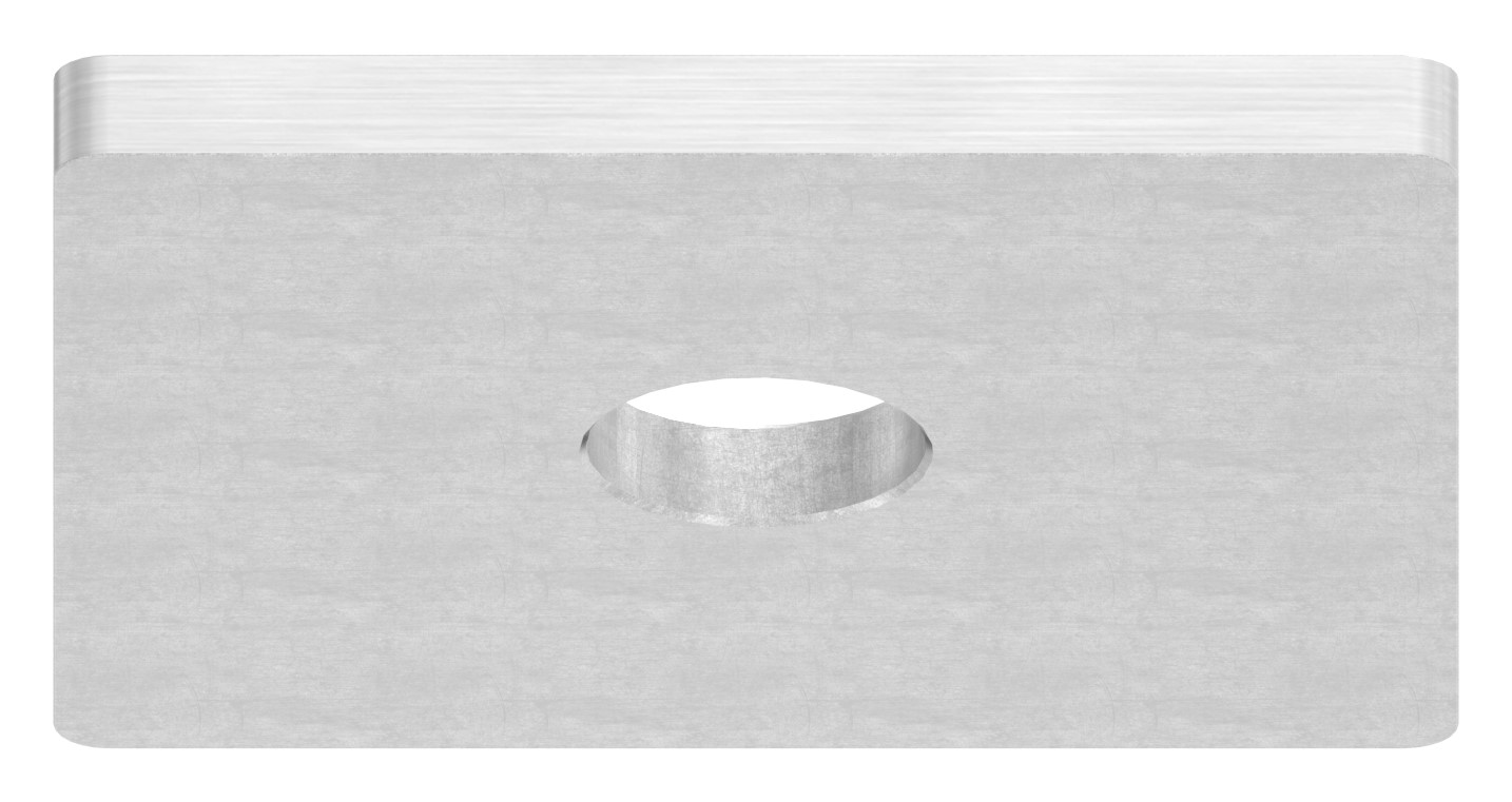 Einsteckkappe für Quadratrohr 50x50 mit Bohrung, V4A