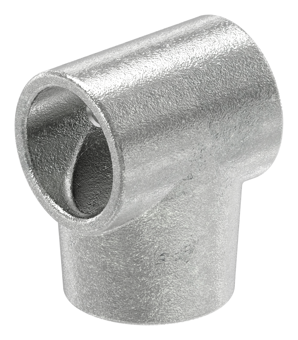 T-Stück kurz, schräg, variabel, für Rohr Ø 42,4mm