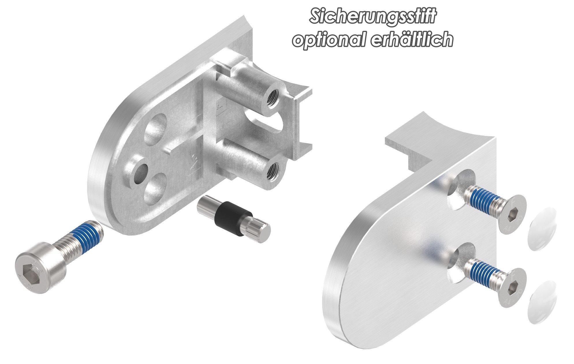 Glasklemme Mod. 33, Anschluss: 48,3mm, in V4A Glasklemme Mod. 33, Anschluss: 48,3mm, in V4A