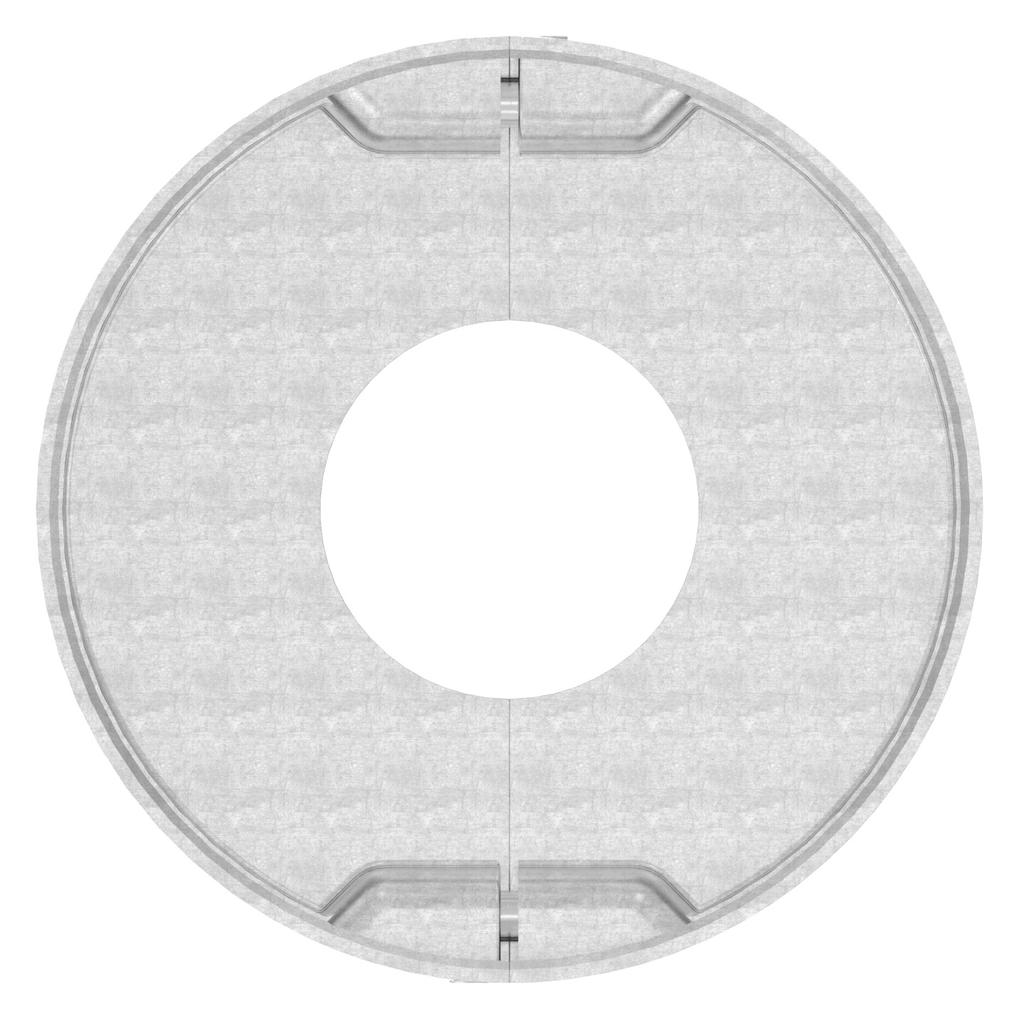 Abdeckrosette 105x25mm, Bohrung 43mm, zweiteilig, V2A