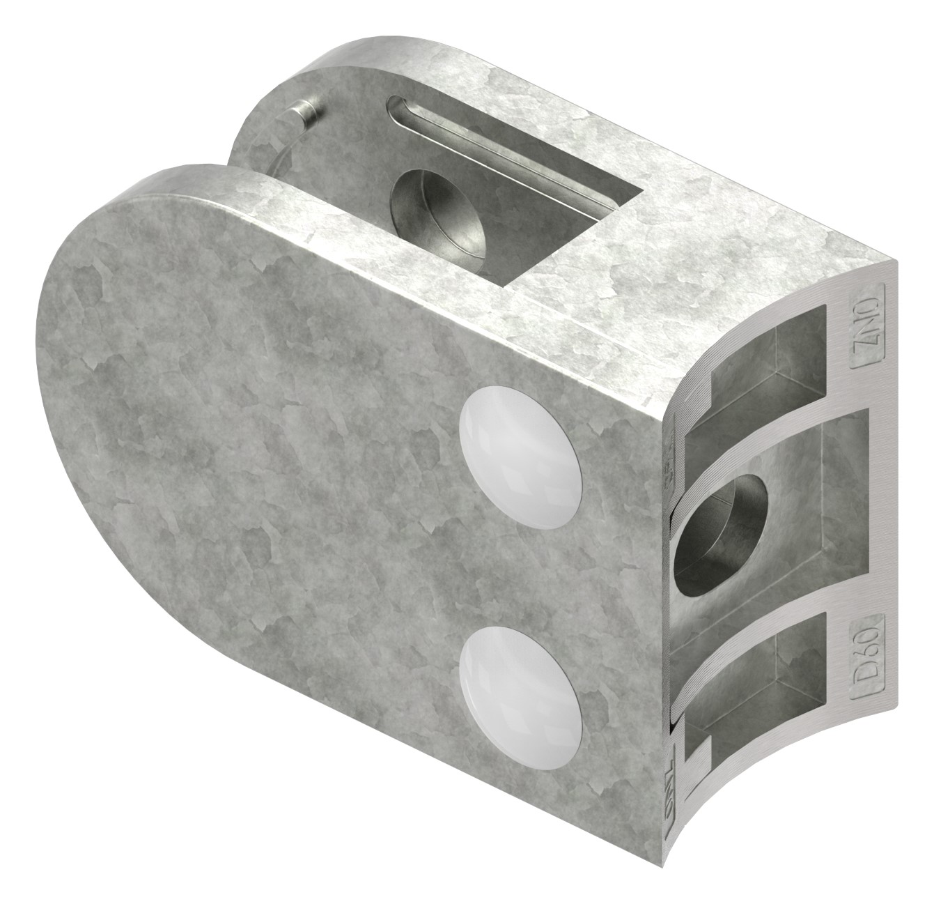 Glasklemme Mod. 38, Anschluss: 60,3mm, Zink roh Glasklemme Mod. 38, Anschluss: 60,3mm, Zink roh
