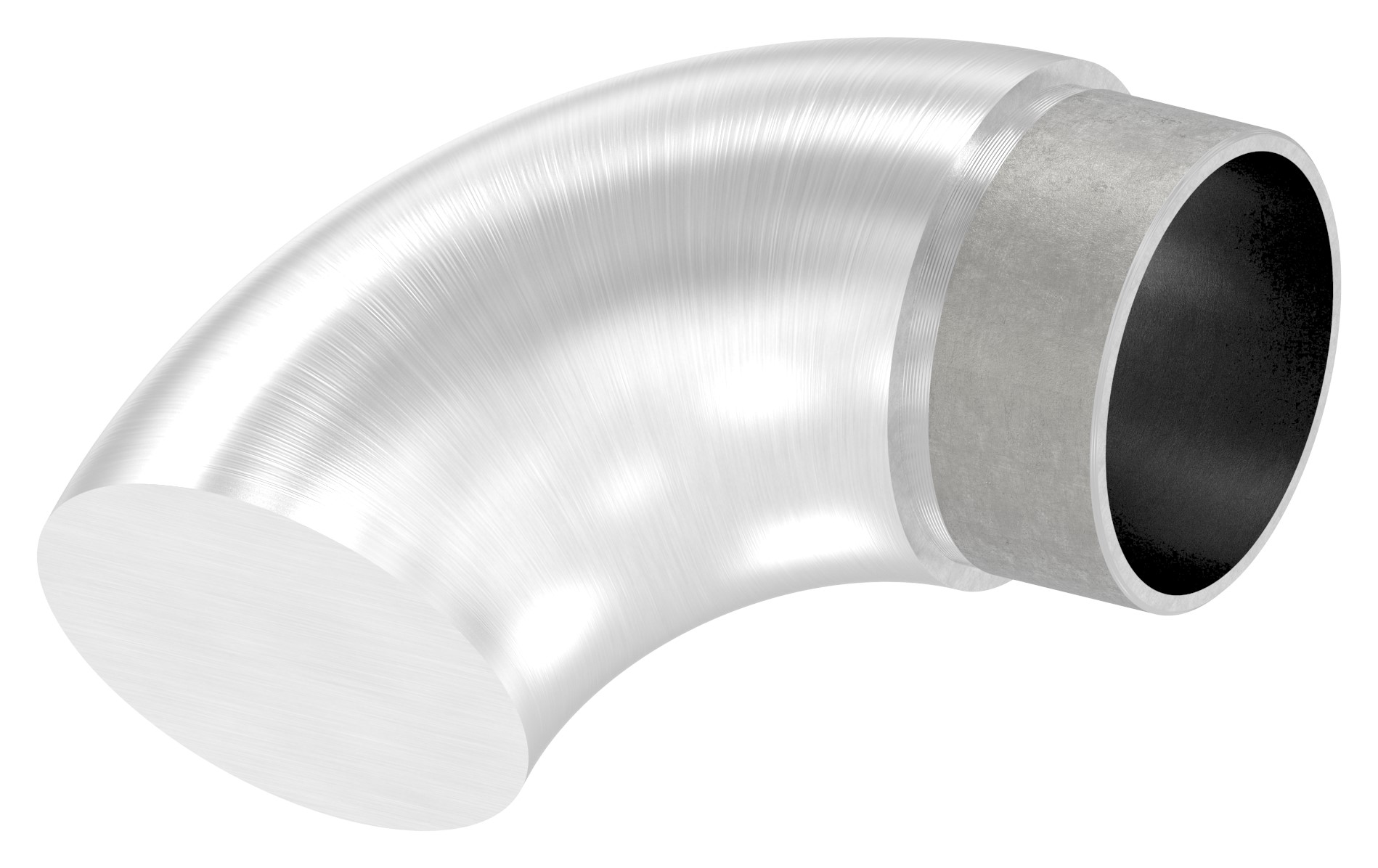 Endbogen 90° flach, für Rohr 48,3x2,0mm, V2A