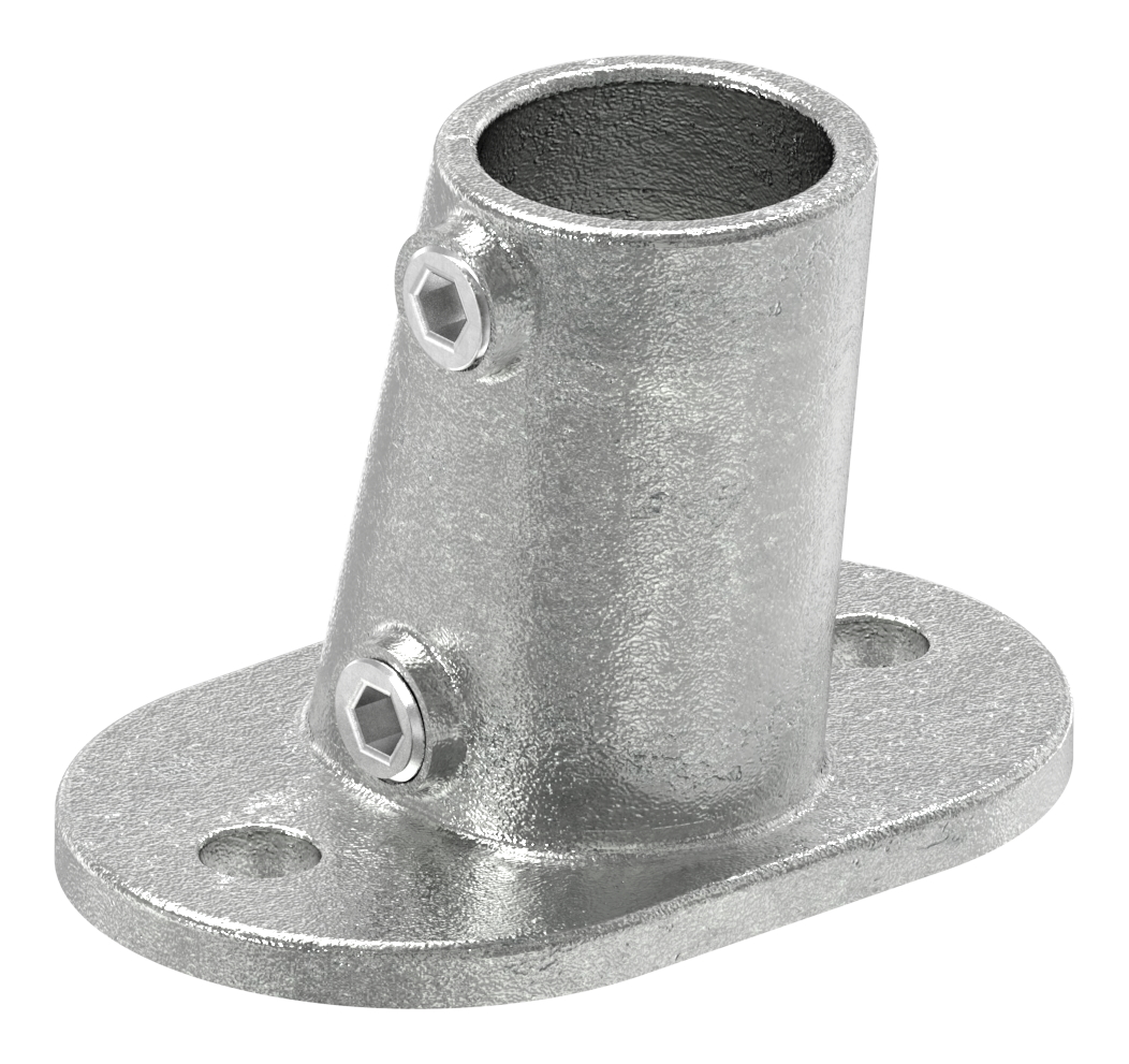 Fußplatte variabel mit 2 Bohrungen, für Rohr Ø 42,4mm