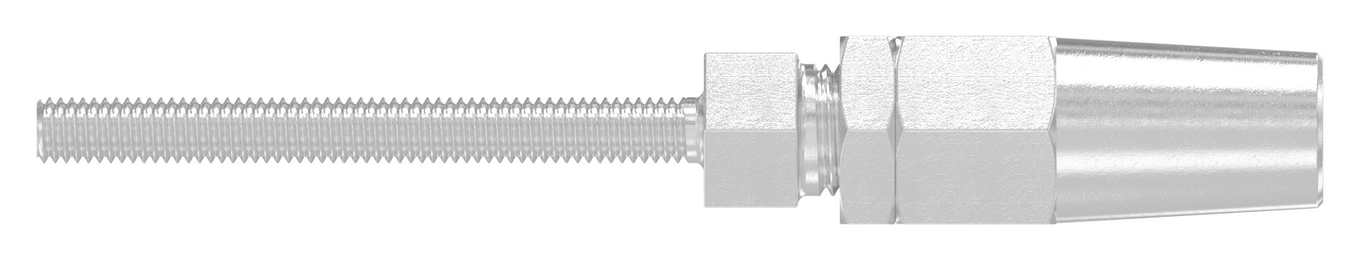 Gewindeterminal zur Selbstmontage für Seil Ø 5mm und Gewinde M6, V4A