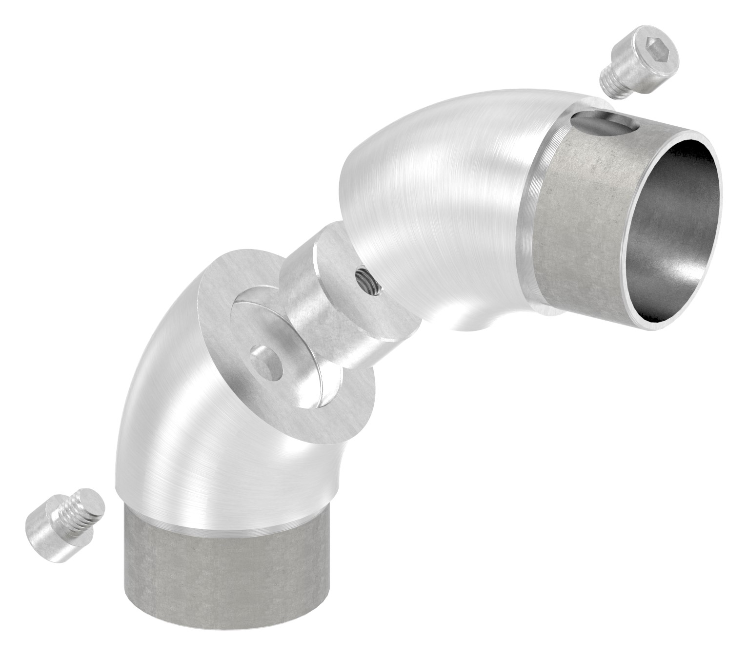 Rohrbogen 90°, verstellbar, für Rohr 48,3x2,0mm, V2A