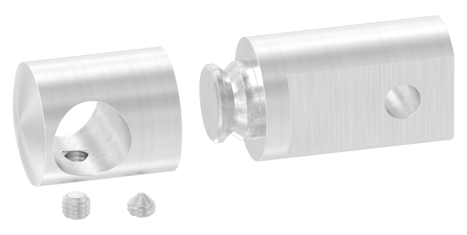 Querstabhalter (Montage zwischen zwei Flacheisen), Bohrung 14,2mm, V2A