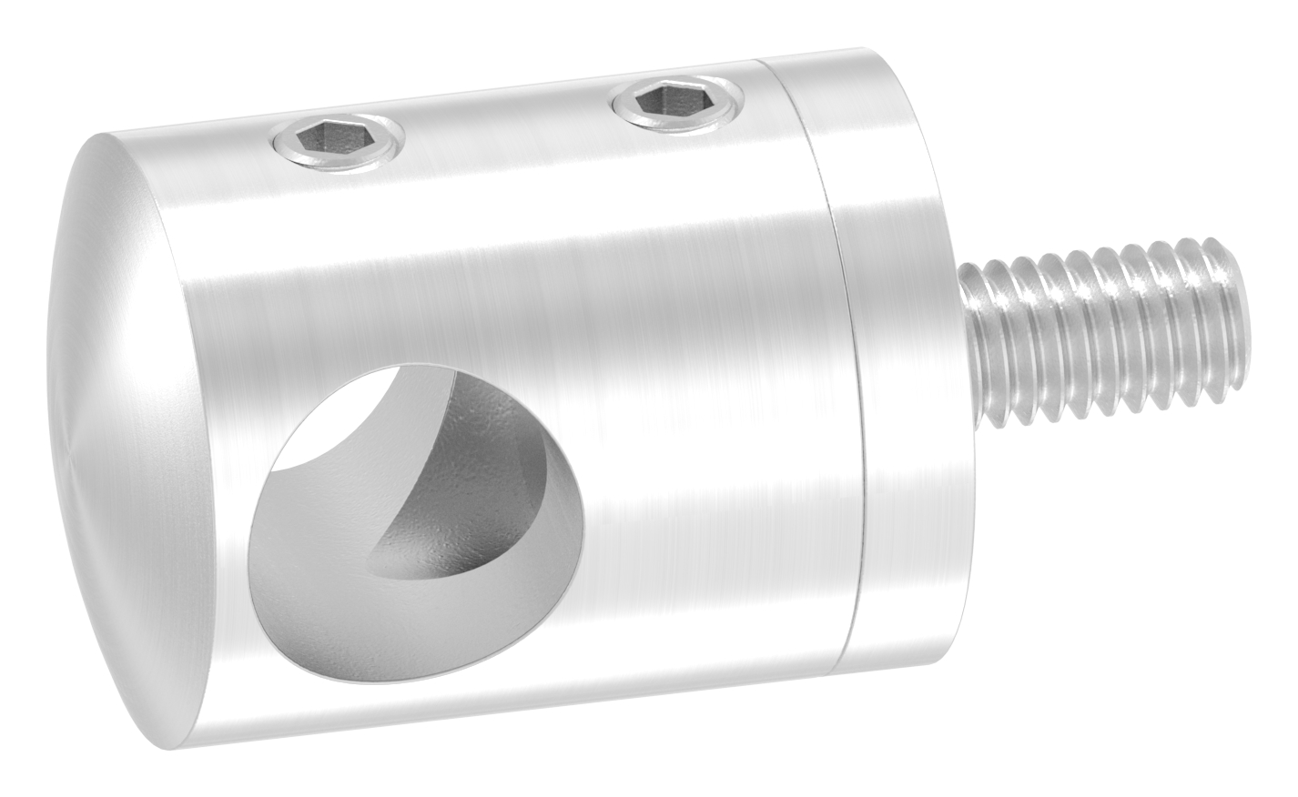 Querstabhalter für geraden Anschluss, 12,2mm Bohrung, V4A