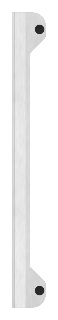 Anschlagsblech mit Gummipuffer aus Edelstahl, 37.5x41.5x328mm, V2A Anschlagsblech mit Gummipuffer aus Edelstahl, 37.5x41.5x328mm, V2A