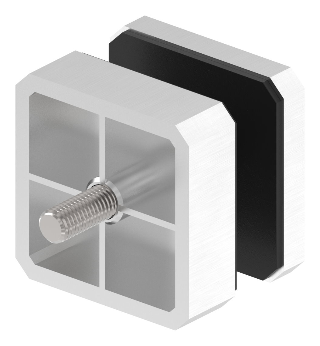 Glaspunkthalter 63x63mm, flach, V2A