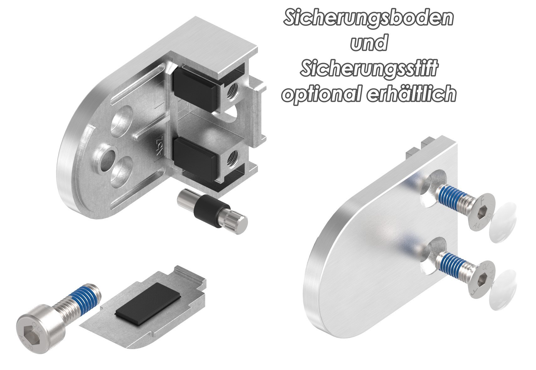 Glasklemme Mod. 38, Anschluss: gerade, V4A Glasklemme Mod. 38, Anschluss: gerade, V4A