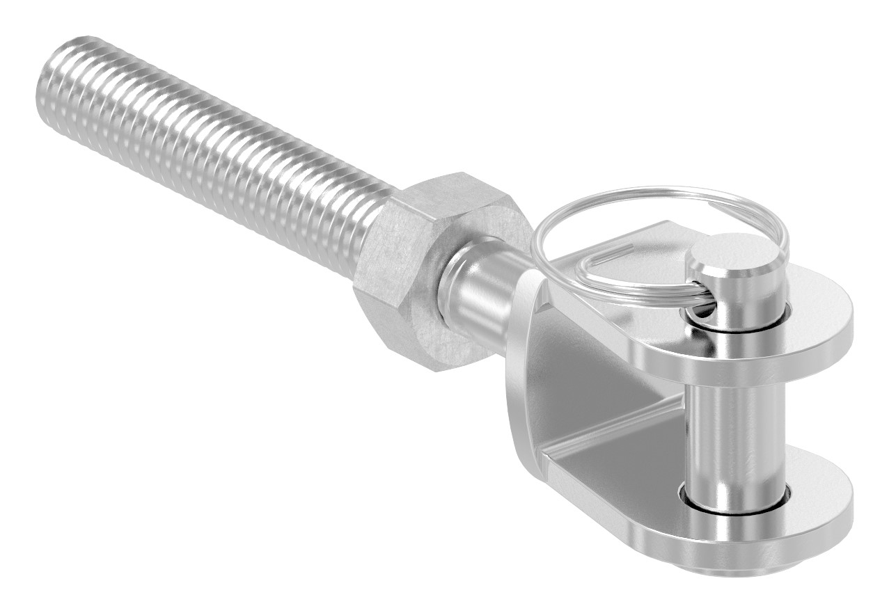 Gabelterminal mit Außengew. M8 links, V4A