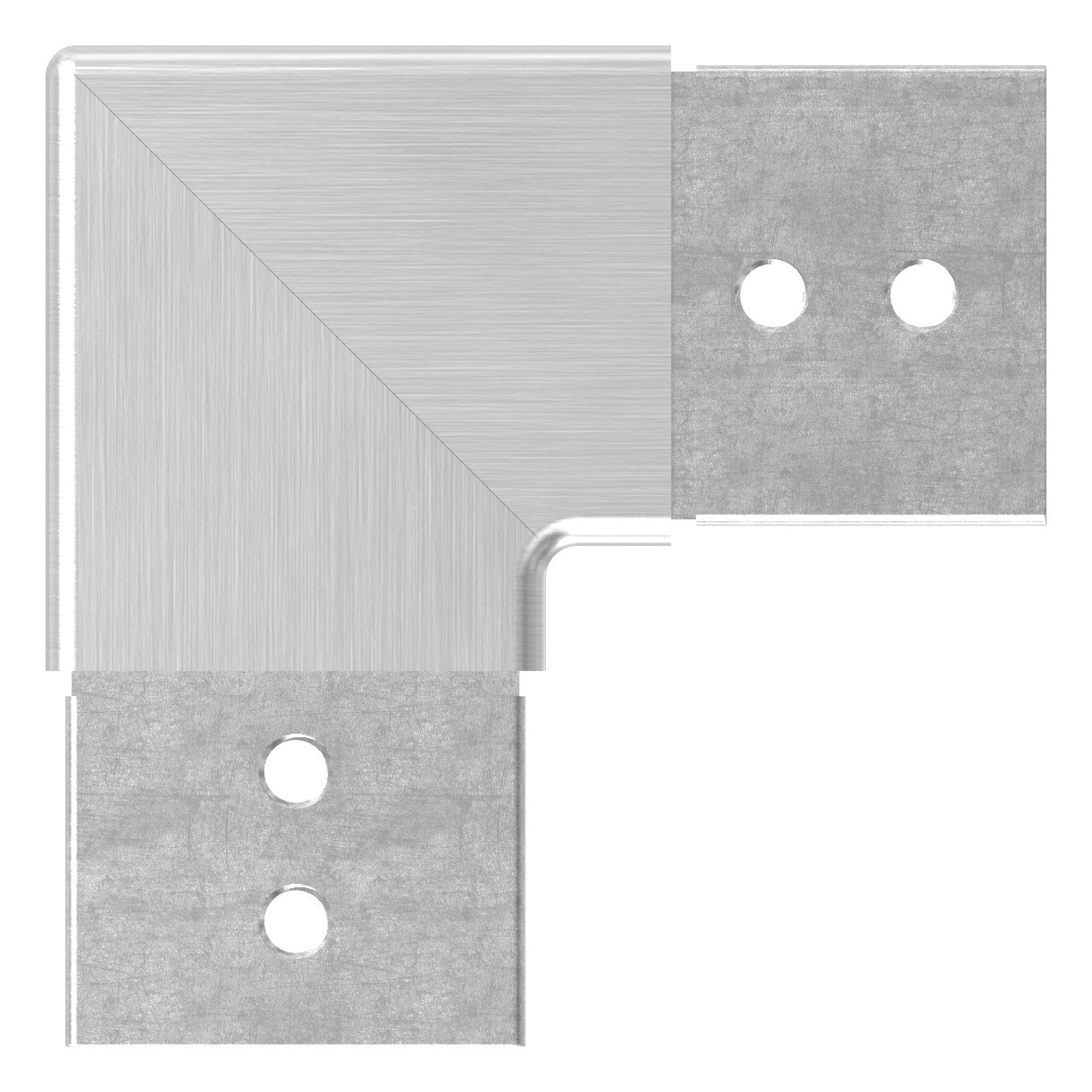Eckbogen, horizontal, für Nutrohr 40x40mm, V4A