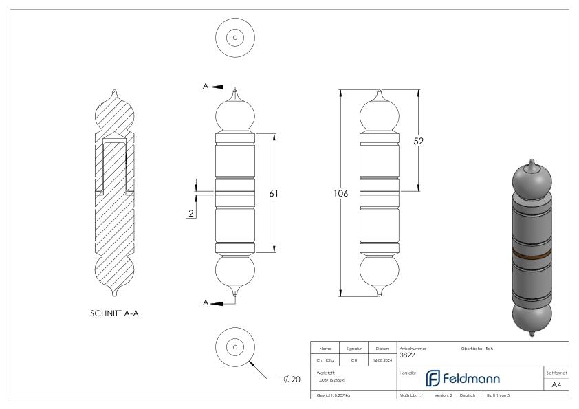 Torband glatt 20mm Dorn 11mm