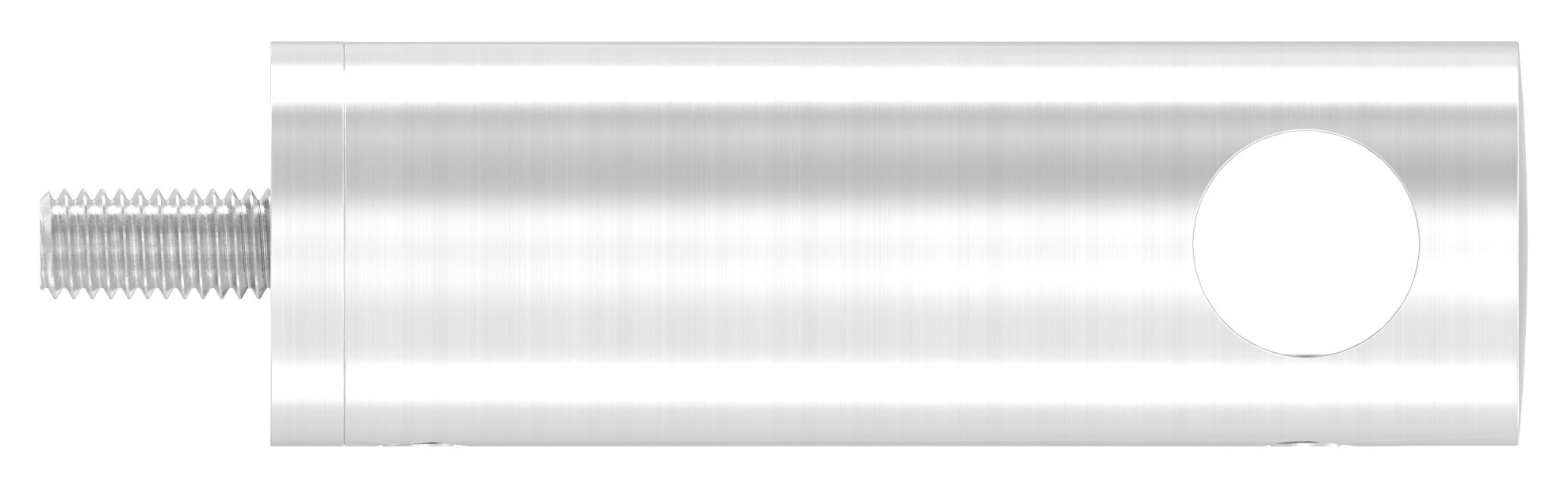 Querstabhalter verlängert, mit Durchgangsbohrung für geraden Anschluss, 12,2mm Bohrung, V2A