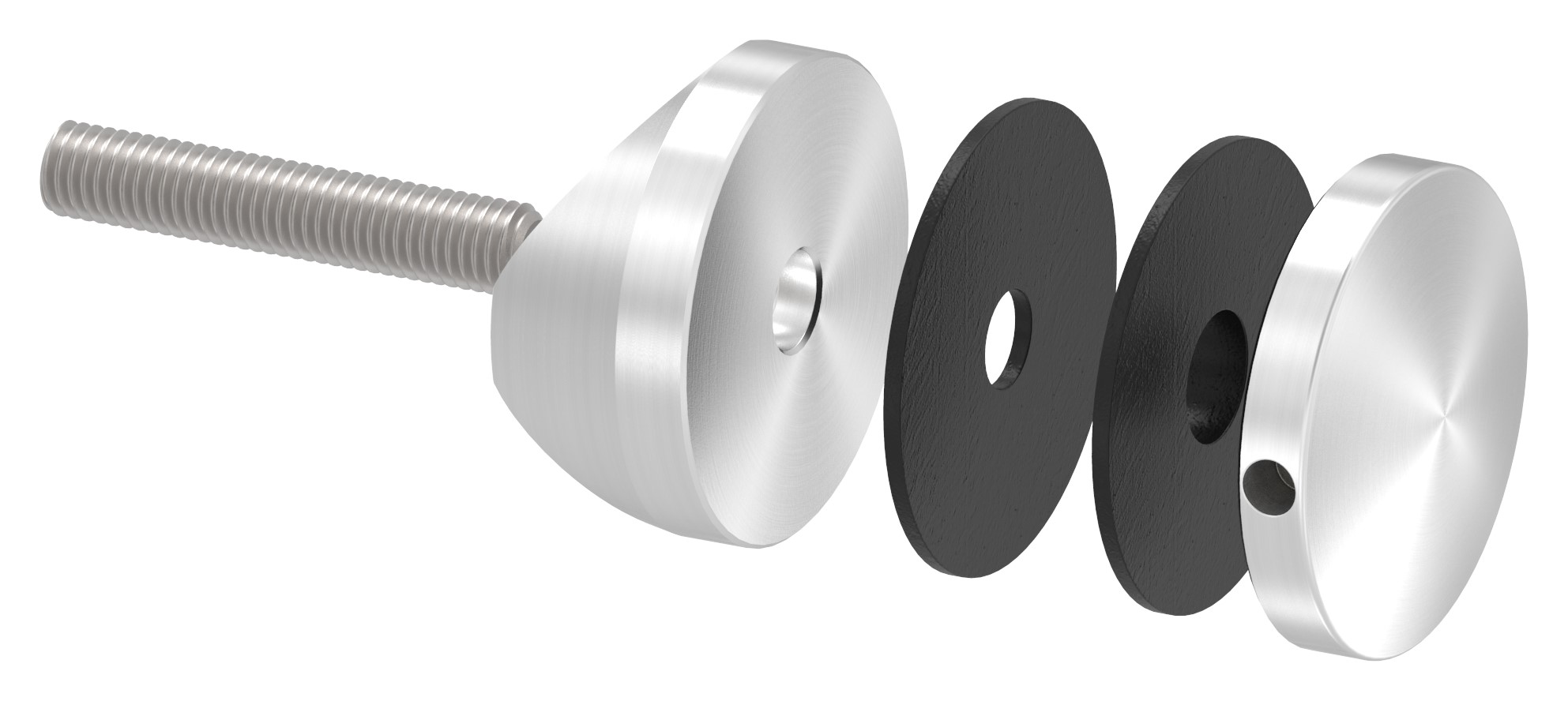 Glaspunkthalter 52mm, Anschluss: 48,3mm, V4A