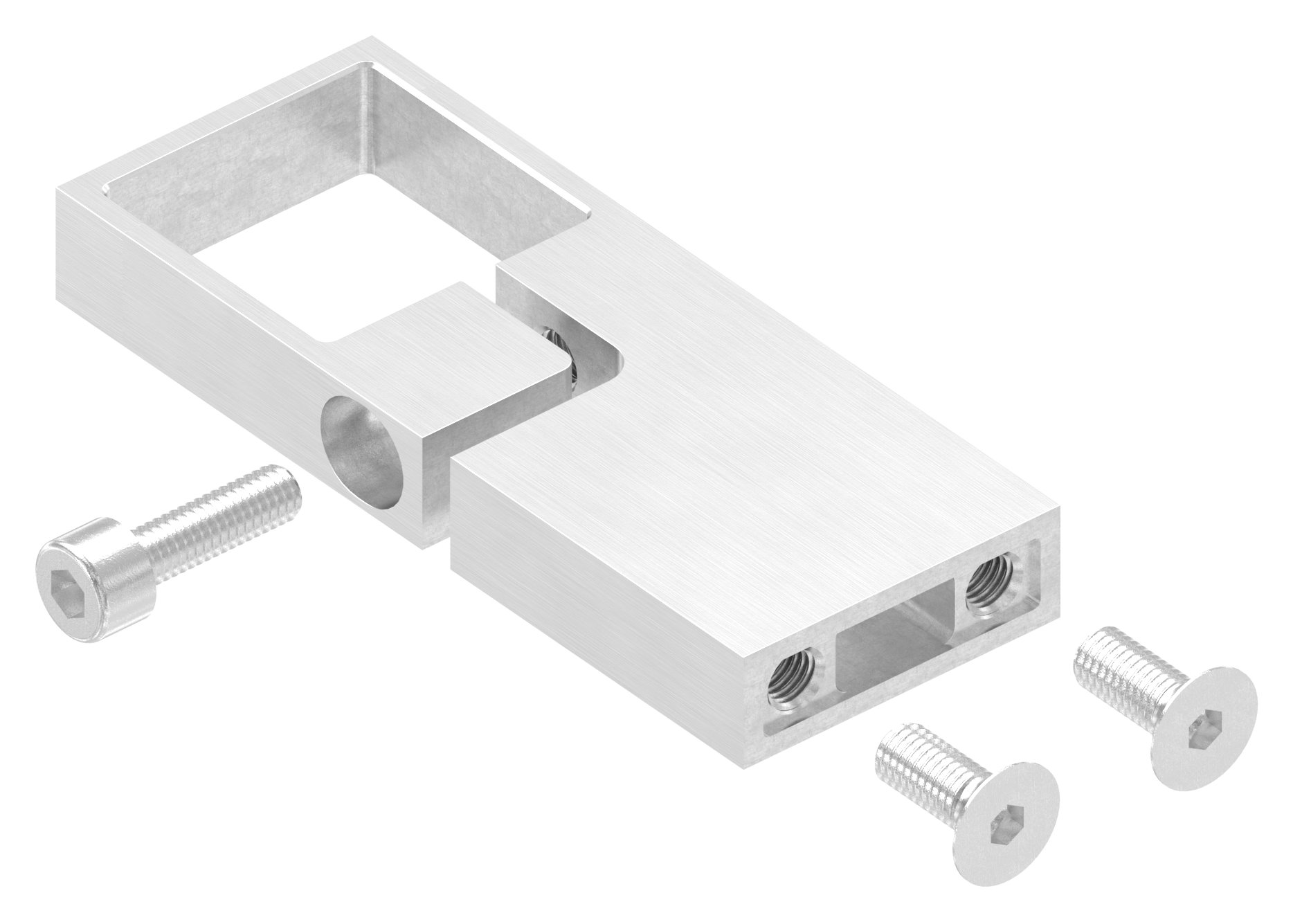 Spannring für Rohr 40x40mm, Wandabstand 80mm, V2A