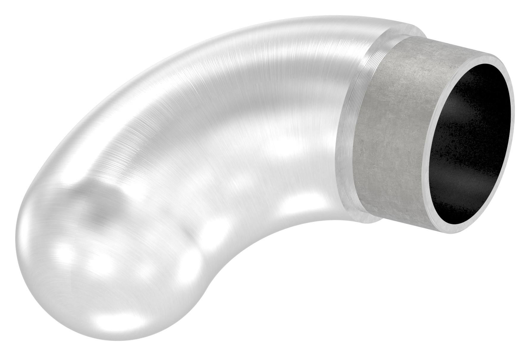 Endbogen 90° halbrund, für Rohr 42,4x2,0mm, V2A