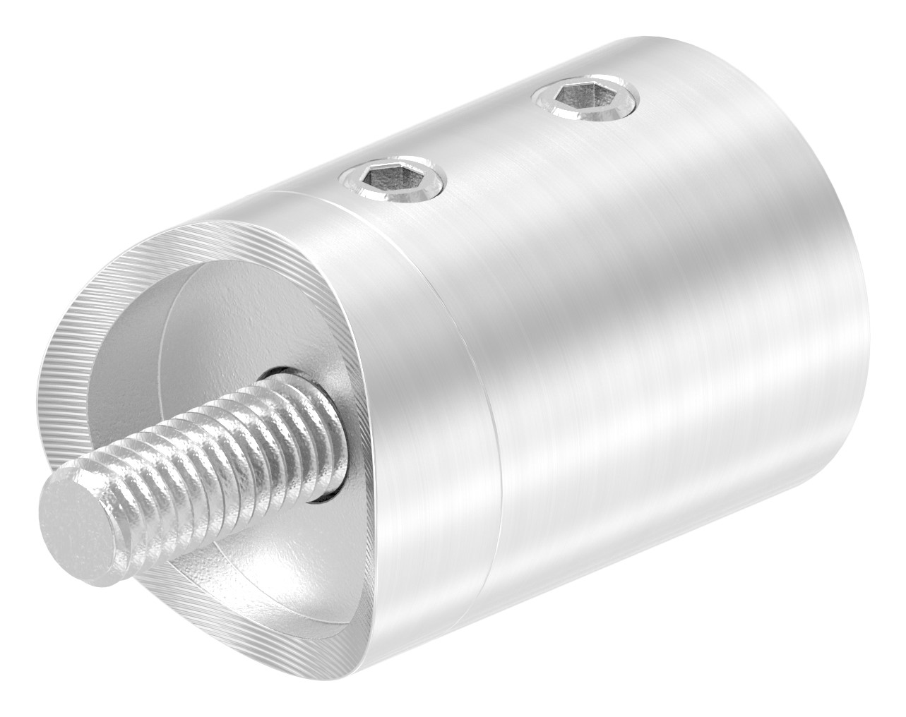 Querstabhalter für 33,7mm Rohr, Sackloch links 10,2mm, V2A