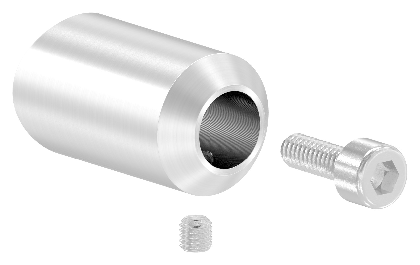 Querstabhalter zum Stoßen, Bohrung Ø 12,5mm, Anschluss 42,4mm, V4A