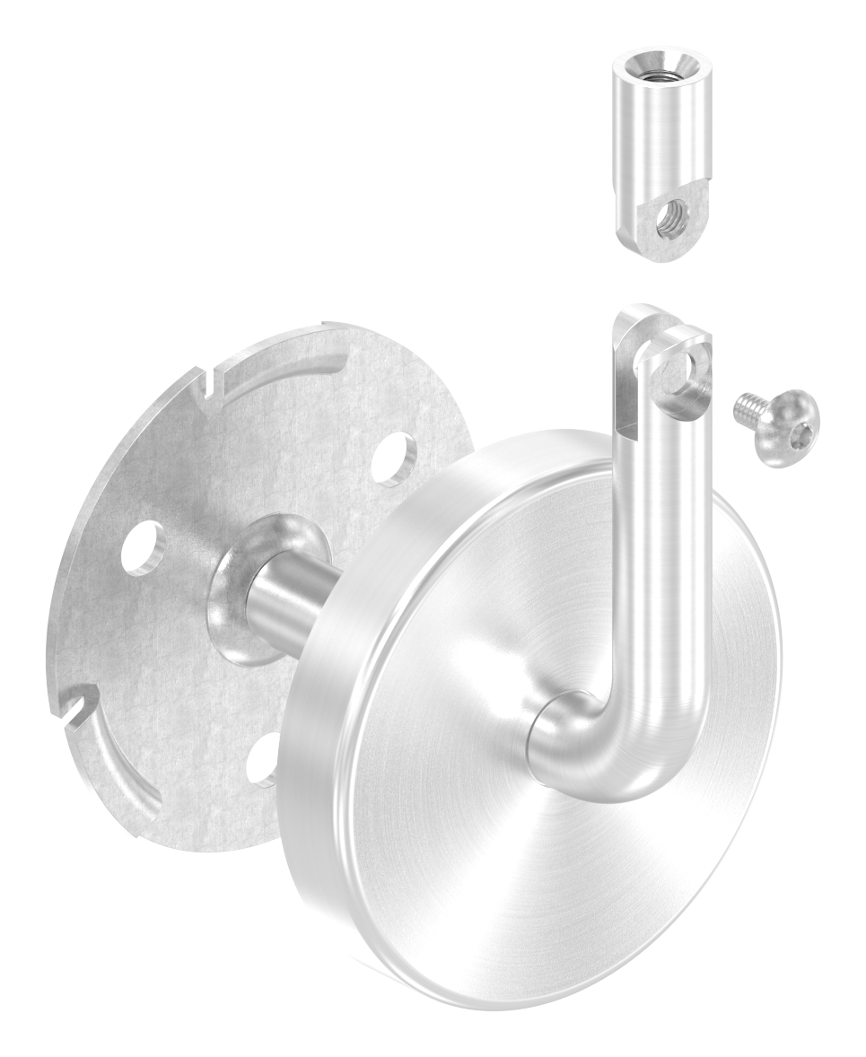 Handlaufhalter inkl. Cliprosette (Ronde und Bügel verschweißt), V2A