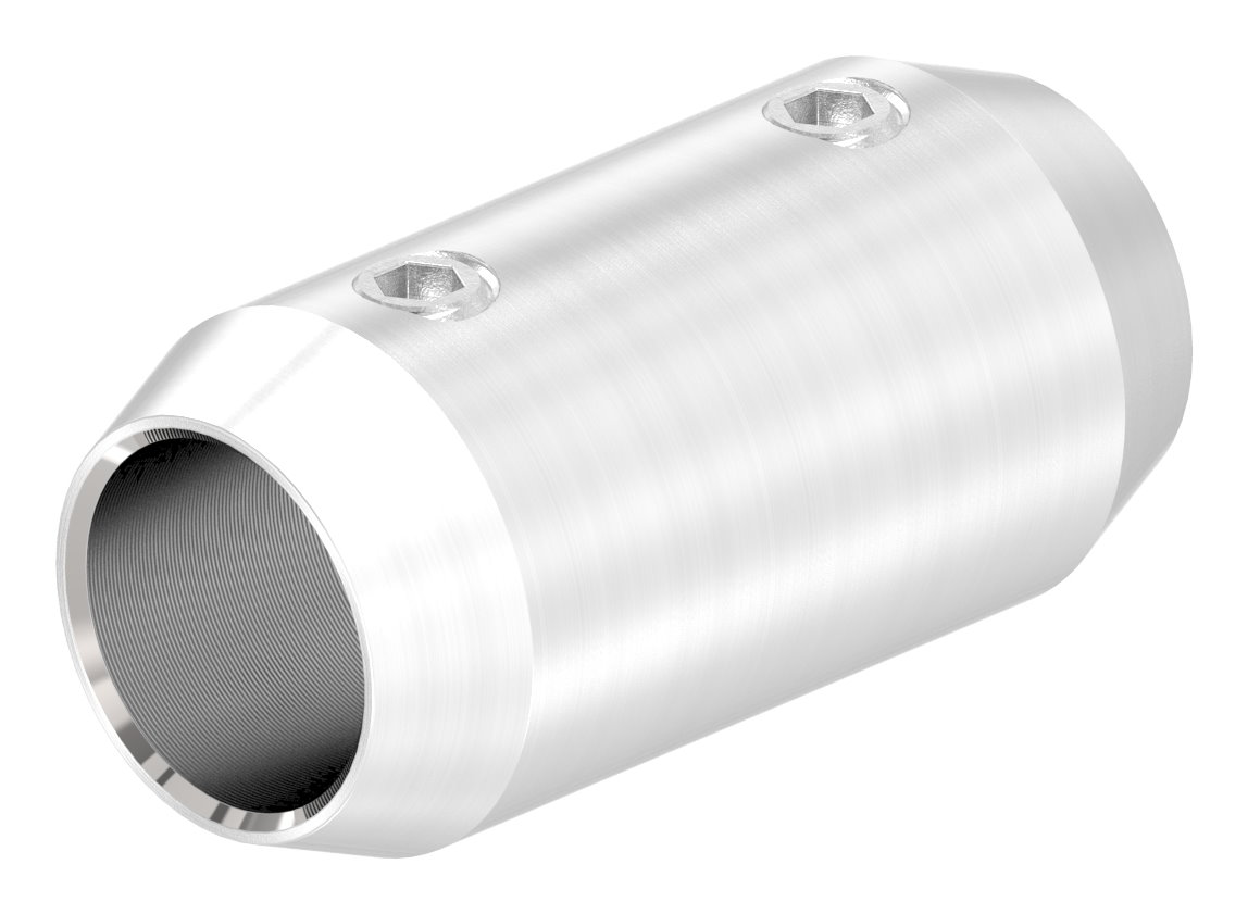Stabverbinder für 12mm Rund, L: 36mm, Ø 18mm, V2A